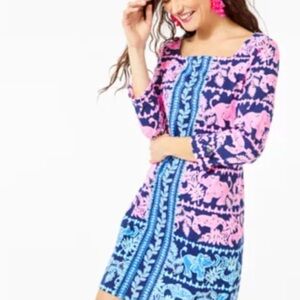 Lilly Pulitzer Bailee Dress High Tide Navy Perfect Pair Print Size Small